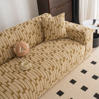 Plush Fleece Stretch Sofa Cover, Super Soft Textured Geometric Couch Slipcover