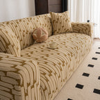 Plush Fleece Stretch Sofa Cover, Super Soft Textured Geometric Couch Slipcover