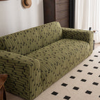 Plush Fleece Stretch Sofa Cover, Super Soft Textured Geometric Couch Slipcover
