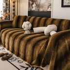 Faux Fur Sofa Cover Washable Furniture Protector for Sectional Warm & Fuzzy Slipcover
