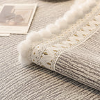 Soft Chenille Sectional Sofa Cover with Pom Pom Trim – Non-Slip Couch Protector