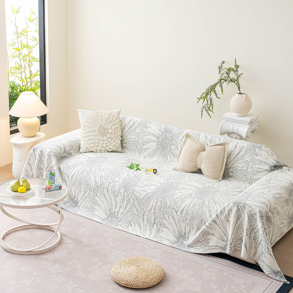 Cooling Botanical Jacquard Couch Cover Decorative Furniture Cover for Loveseat & Sofas
