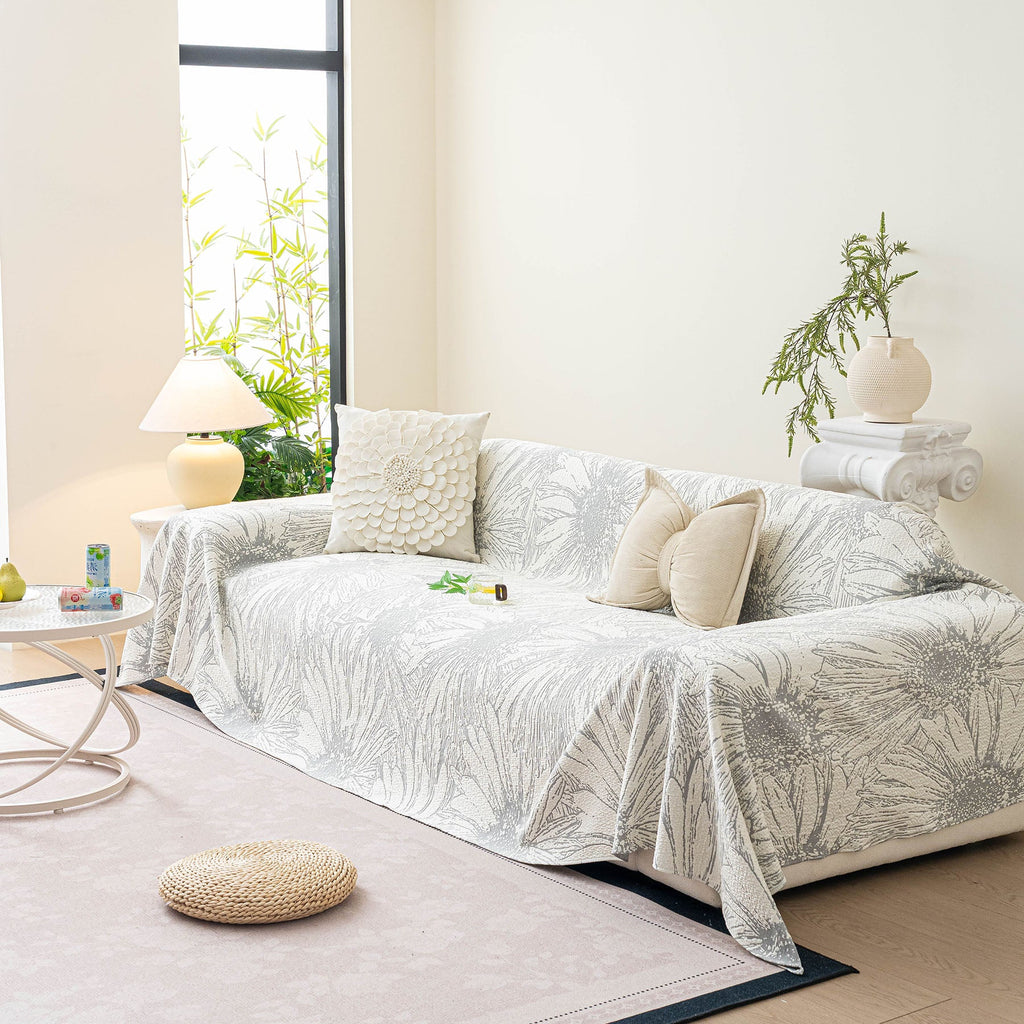 Cooling Botanical Jacquard Couch Cover Decorative Furniture Cover for Loveseat & Sofas