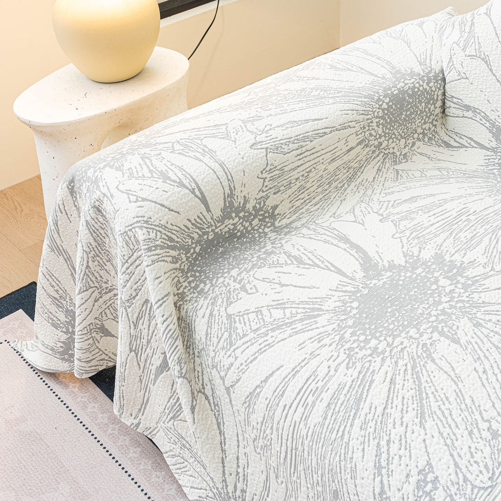 Cooling Botanical Jacquard Couch Cover Decorative Furniture Cover for Loveseat & Sofas