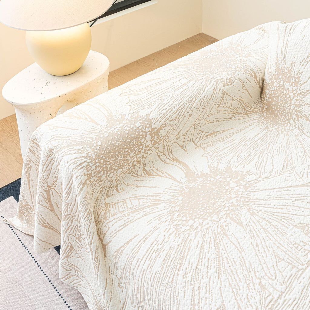 Cooling Botanical Jacquard Couch Cover Decorative Furniture Cover for Loveseat & Sofas