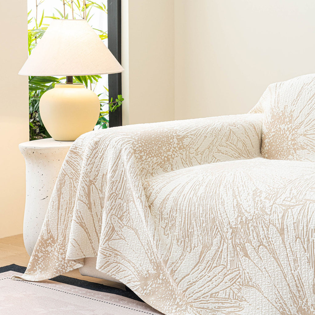 Cooling Botanical Jacquard Couch Cover Decorative Furniture Cover for Loveseat & Sofas