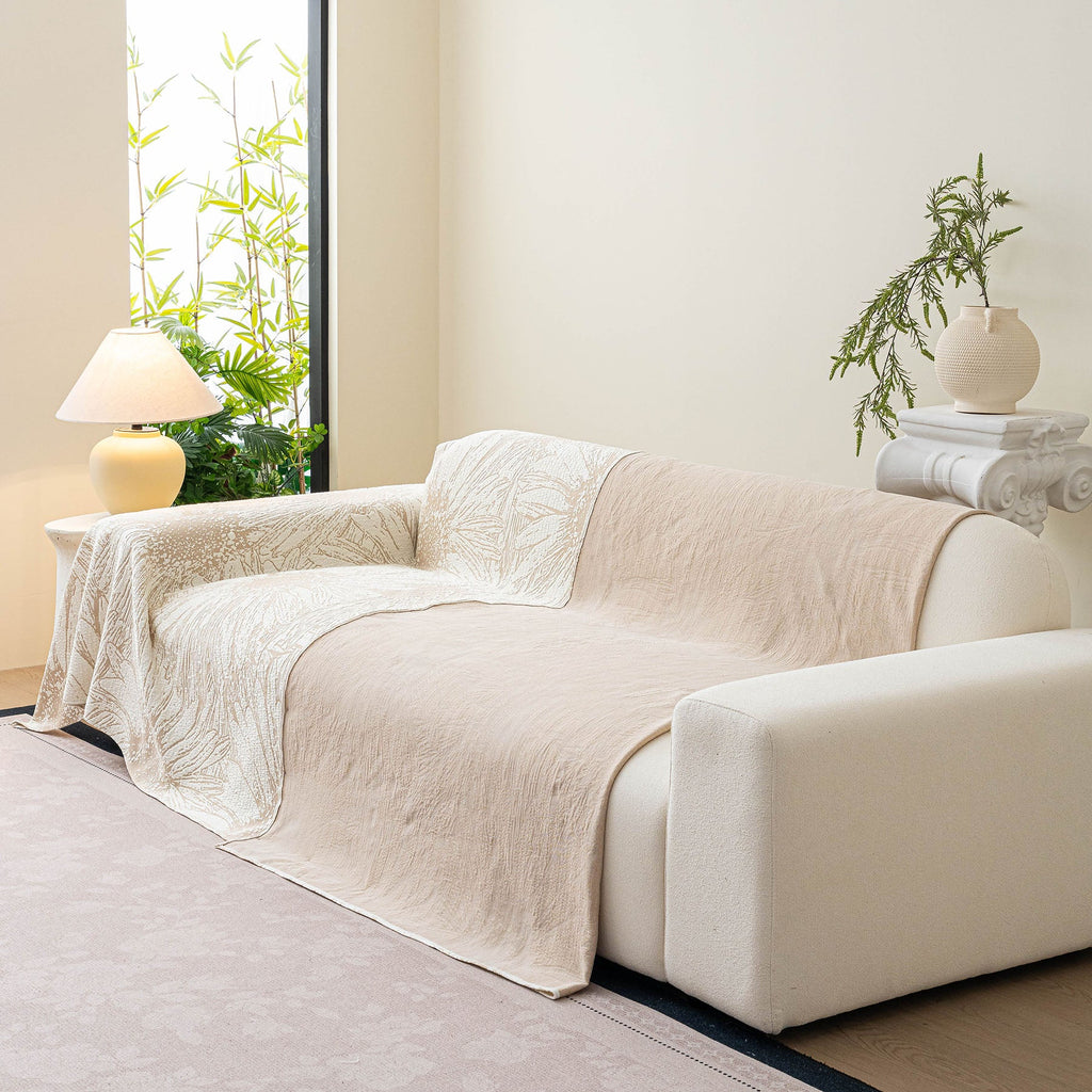 Cooling Botanical Jacquard Couch Cover Decorative Furniture Cover for Loveseat & Sofas