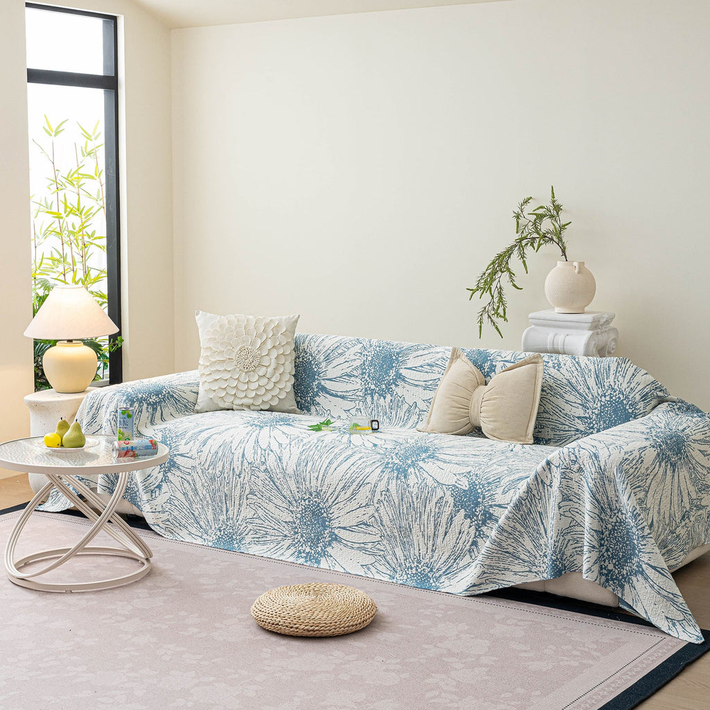 Cooling Botanical Jacquard Couch Cover Decorative Furniture Cover for Loveseat & Sofas