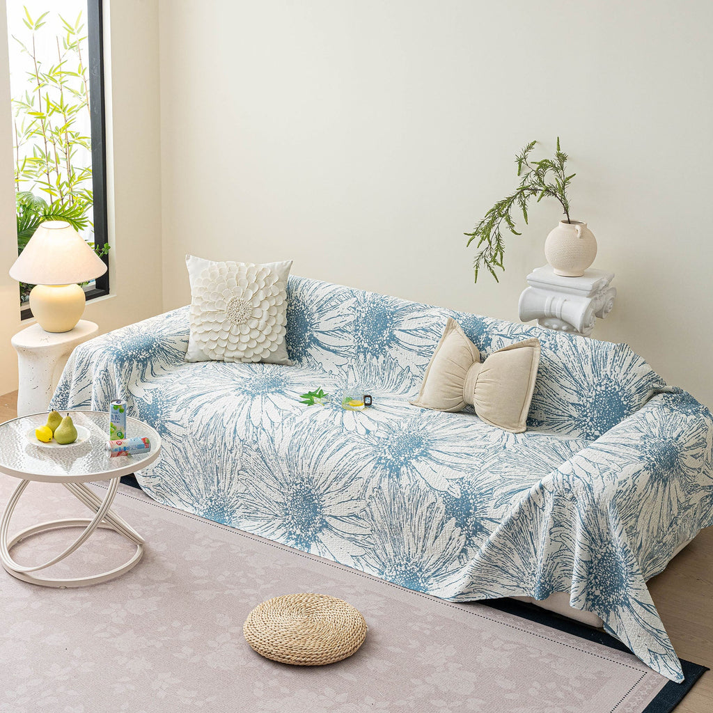 Cooling Botanical Jacquard Couch Cover Decorative Furniture Cover for Loveseat & Sofas