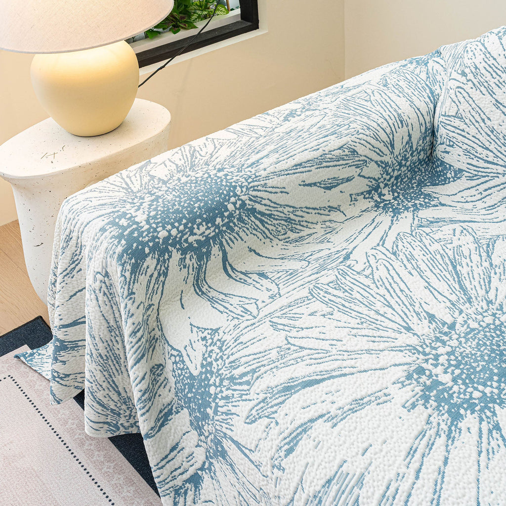 Cooling Botanical Jacquard Couch Cover Decorative Furniture Cover for Loveseat & Sofas