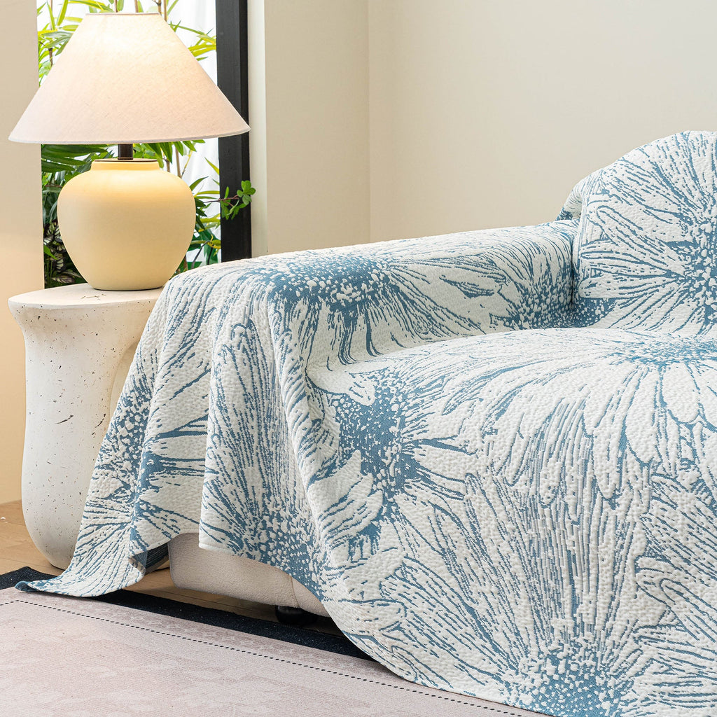 Cooling Botanical Jacquard Couch Cover Decorative Furniture Cover for Loveseat & Sofas