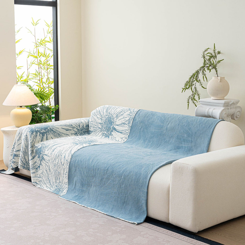 Cooling Botanical Jacquard Couch Cover Decorative Furniture Cover for Loveseat & Sofas