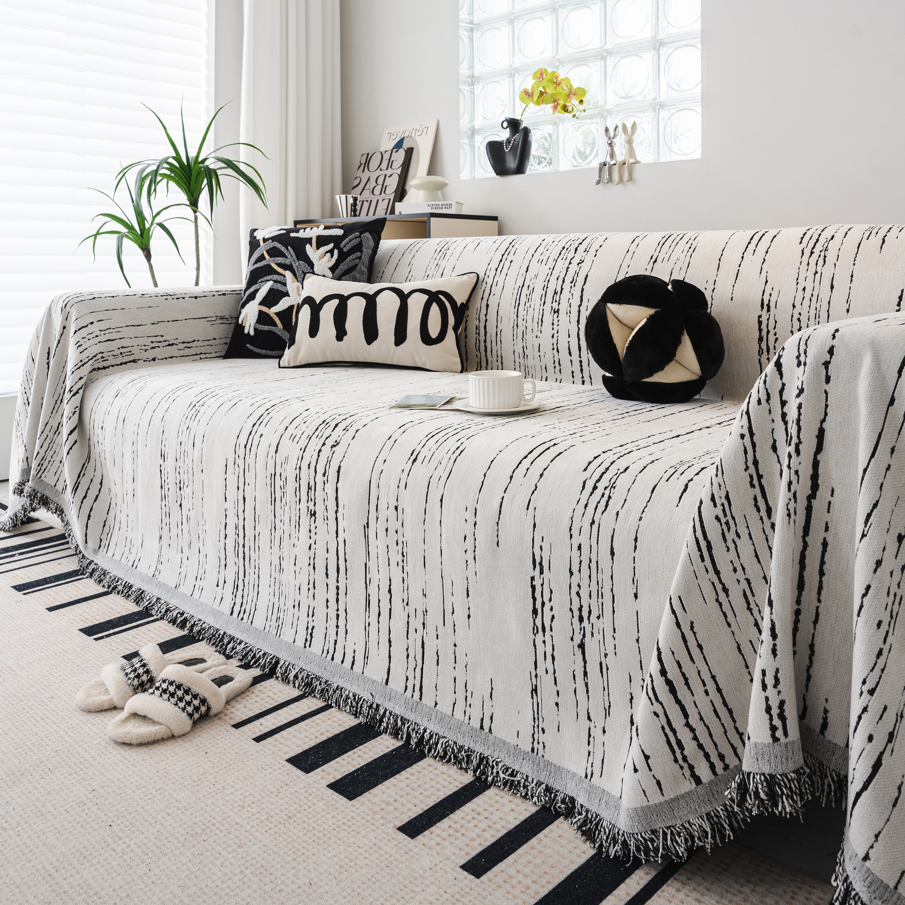 Slip Covers for Sofas, Sofa Throw Cover Soft Chenille Sofa Bed Cover, L Shaped Sectional Couch Covers