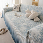 French Chic Style Ruffle Rose Cover Throw for Sofas, Decorative Sectional Covers