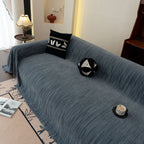 Washable Textured Sofa Cover Throw for Pets, Dogs Furniture Protector with Tassels