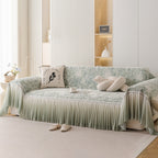 French Chic Style Ruffle Rose Cover Throw for Sofas, Decorative Sectional Covers