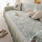 French Chic Style Ruffle Rose Cover Throw for Sofas, Decorative Sectional Covers