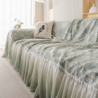 French Chic Style Ruffle Rose Cover Throw for Sofas, Decorative Sectional Covers