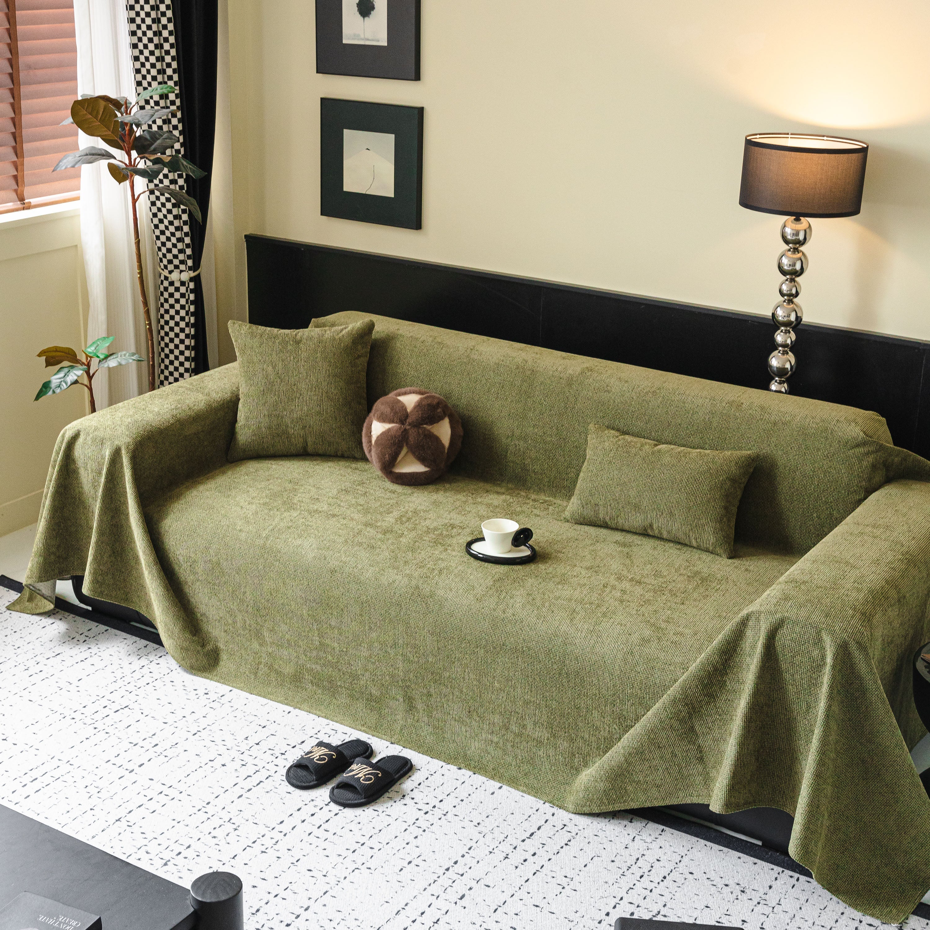 Waterproof Couch Throw Cover for Dogs, Non Slip Slipcover for Leather Fabric Sofa