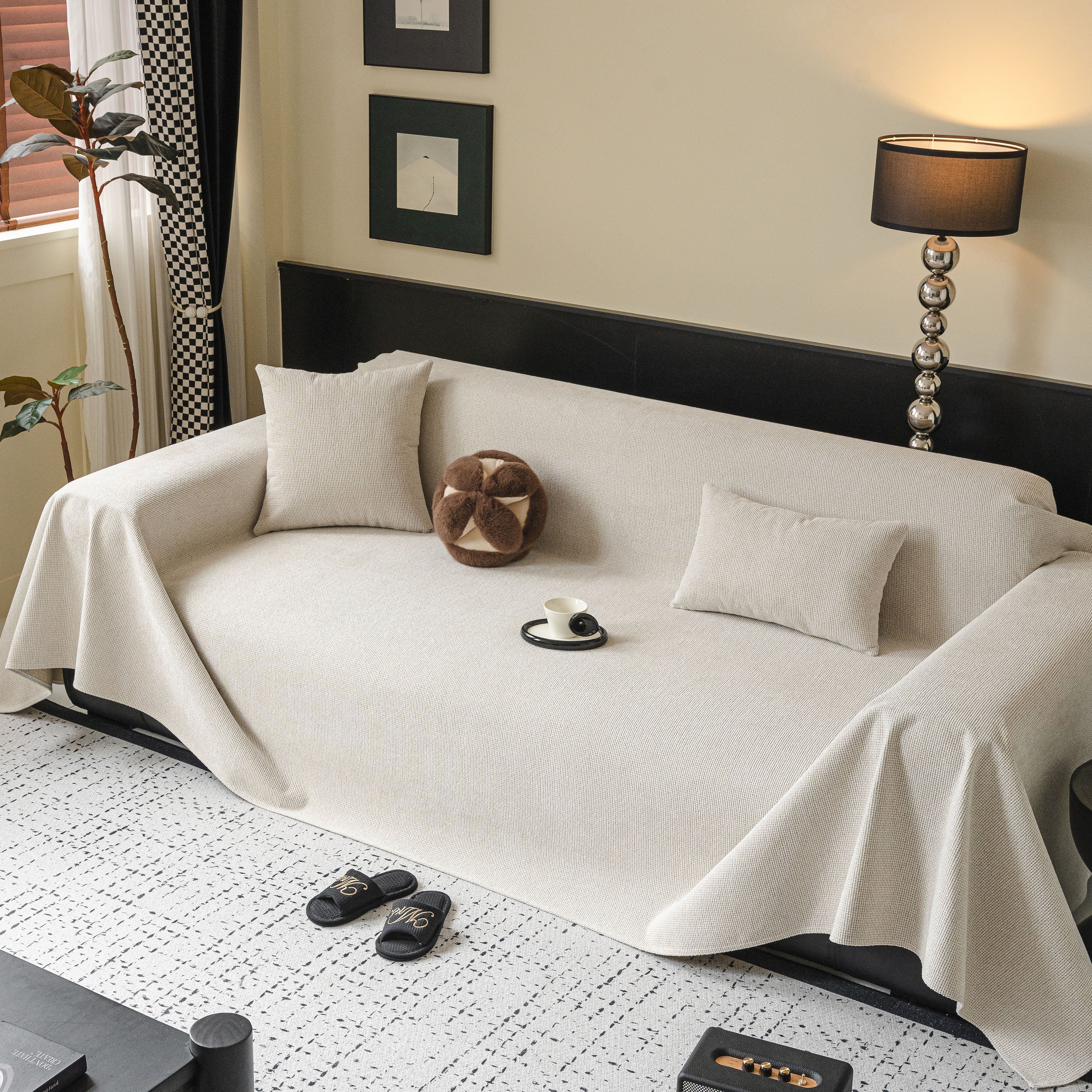 Waterproof Couch Throw Cover for Dogs, Non Slip Slipcover for Leather Fabric Sofa