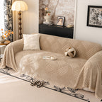 Plush Fleece Washable Sofa Throw Blanket, Soft & Cozy Furniture Protector for Couch