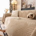 Plush Fleece Washable Sofa Throw Blanket, Soft & Cozy Furniture Protector for Couch