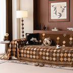 Boho Geometric Sofa Slipcovers Chenille Scratch Resistant Couch Protective Covers