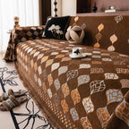 Boho Geometric Sofa Slipcovers Chenille Scratch Resistant Couch Protective Covers