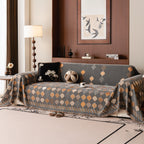 Boho Geometric Sofa Slipcovers Chenille Scratch Resistant Couch Protective Covers