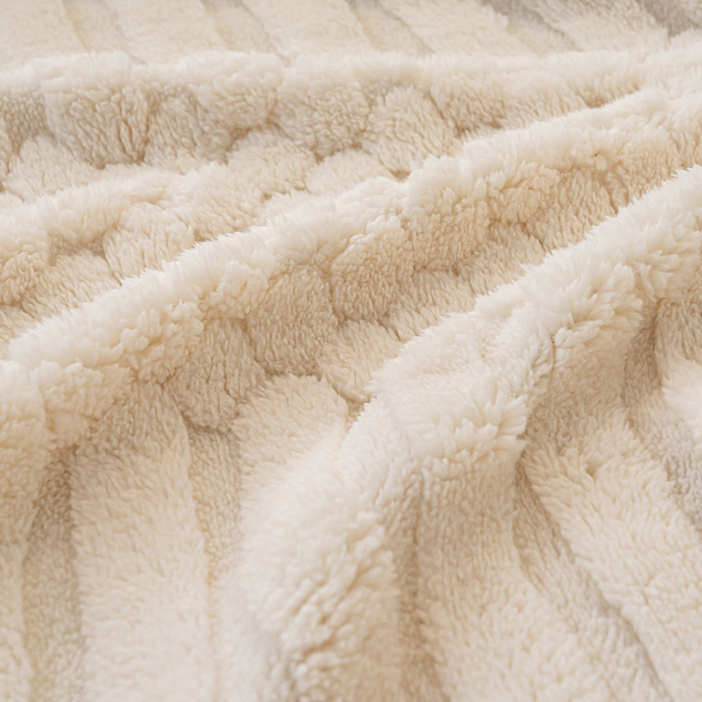Boho 3D Geometric Throw Blanket for Couch, Luxurious Velvety Plush Fleece Sofa Cover