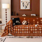 Boho Geometric Sofa Slipcovers Chenille Scratch Resistant Couch Protective Covers