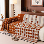 Boho Geometric Sofa Slipcovers Chenille Scratch Resistant Couch Protective Covers