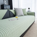 Geometric Textured Couch Slipcover Protector Non-Slip Ice Silk Sofa Cover for Couch