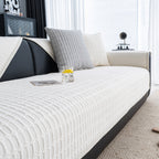 Geometric Textured Couch Slipcover Protector Non-Slip Ice Silk Sofa Cover for Couch
