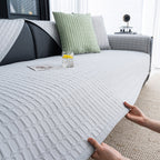 Geometric Textured Couch Slipcover Protector Non-Slip Ice Silk Sofa Cover for Couch
