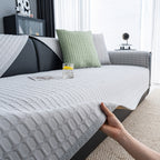 Geometric Textured Couch Slipcover Protector Non-Slip Ice Silk Sofa Cover for Couch