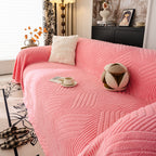 Plush Fleece Washable Sofa Throw Blanket, Soft & Cozy Furniture Protector for Couch