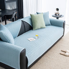Geometric Textured Couch Slipcover Protector Non-Slip Ice Silk Sofa Cover for Couch