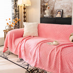 Plush Fleece Washable Sofa Throw Blanket, Soft & Cozy Furniture Protector for Couch
