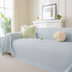 3D Bubble Textured Furniture Protector Throw Cover, Cooling Soft Woven Couch Cover
