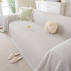 3D Bubble Textured Furniture Protector Throw Cover, Cooling Soft Woven Couch Cover