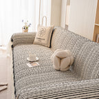 Ruffled Sofa Cover with Bowknot Decor, French Country Style Skirted Couch Slipcover