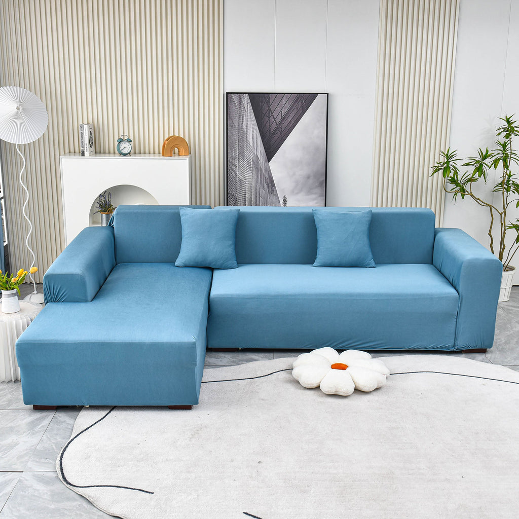 Boho Printed Sofa Slipcover, Stretch Furniture Protector for Sectional L-Shaped Sofa