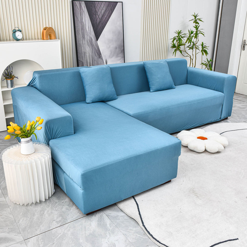 Boho Printed Sofa Slipcover, Stretch Furniture Protector for Sectional L-Shaped Sofa