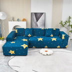 Boho Printed Sofa Slipcover, Stretch Furniture Protector for Sectional L-Shaped Sofa