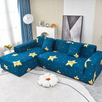 Boho Printed Sofa Slipcover, Stretch Furniture Protector for Sectional L-Shaped Sofa