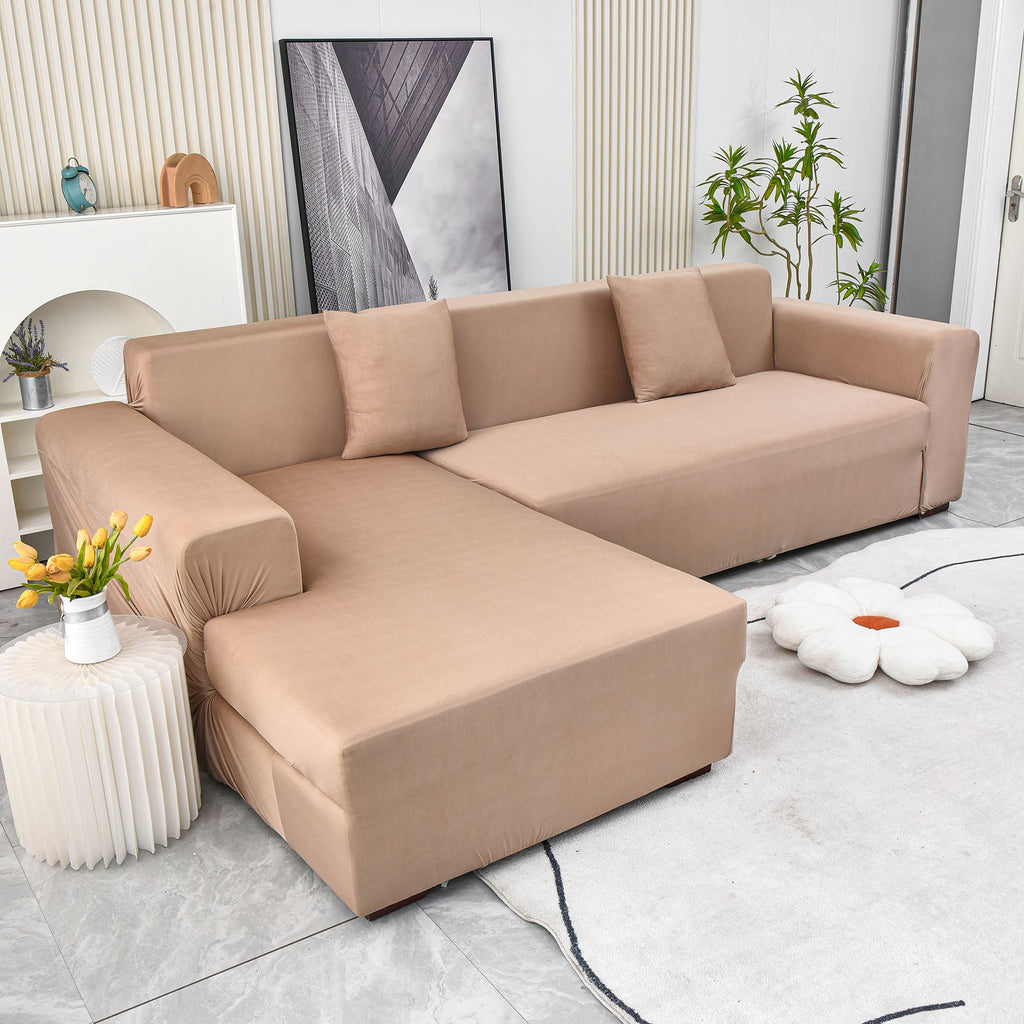 Boho Printed Sofa Slipcover, Stretch Furniture Protector for Sectional L-Shaped Sofa