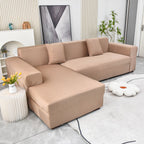Boho Printed Sofa Slipcover, Stretch Furniture Protector for Sectional L-Shaped Sofa