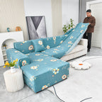 Boho Printed Sofa Slipcover, Stretch Furniture Protector for Sectional L-Shaped Sofa