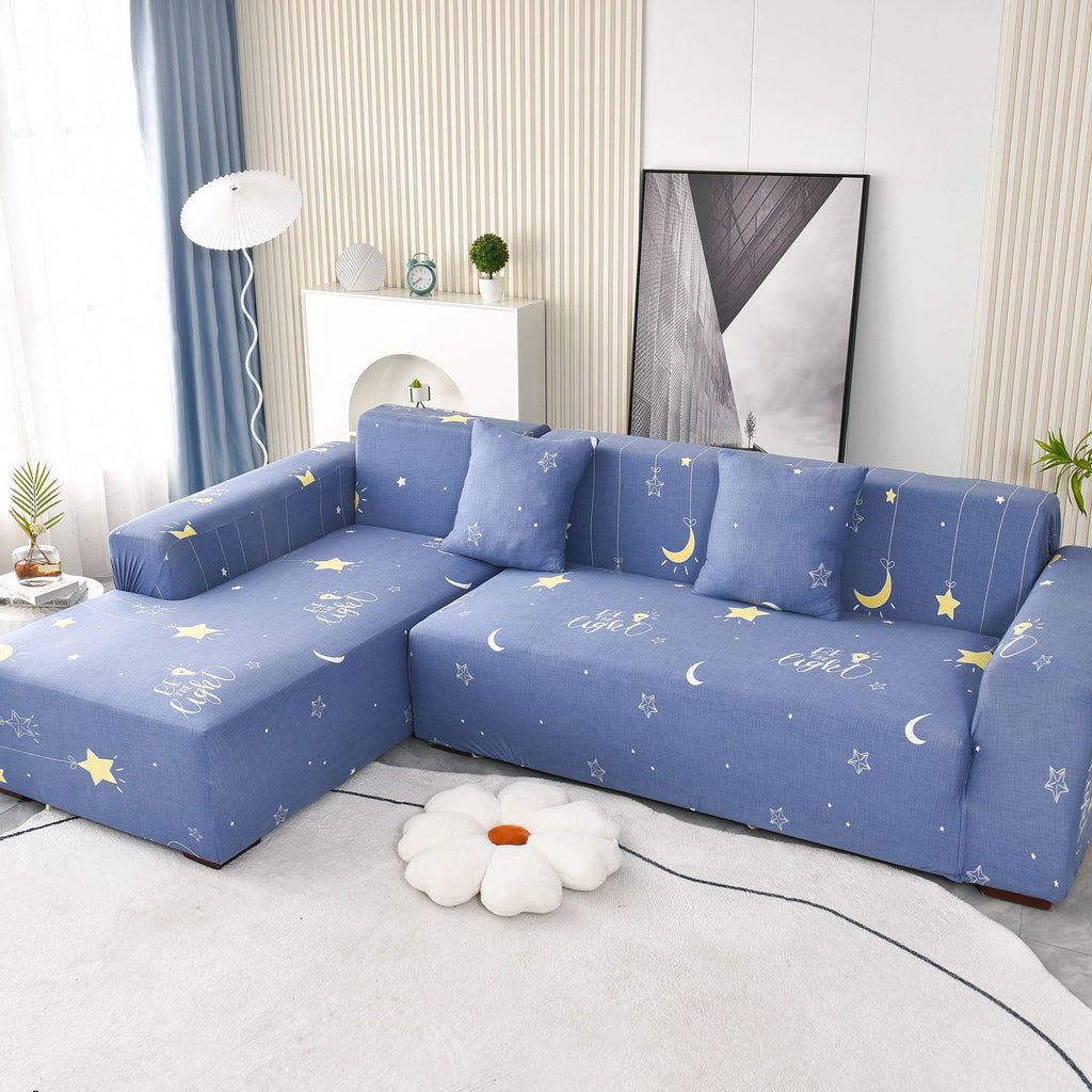 Boho Printed Sofa Slipcover, Stretch Furniture Protector for Sectional L-Shaped Sofa